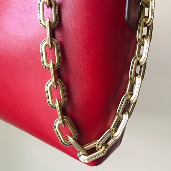 Coach Chunky Chain Link Strap In Brass - Picture 2 of 15
